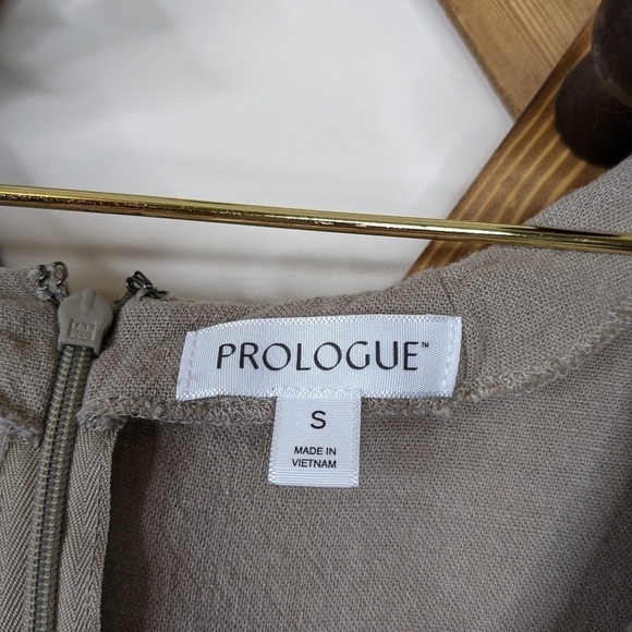 Prologue Linen Peasant Cottagecore Midi Dress - Picture 7 of 10